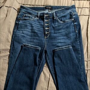 Judy Blue Dark Blue High-Rise Button-Fly Jeans